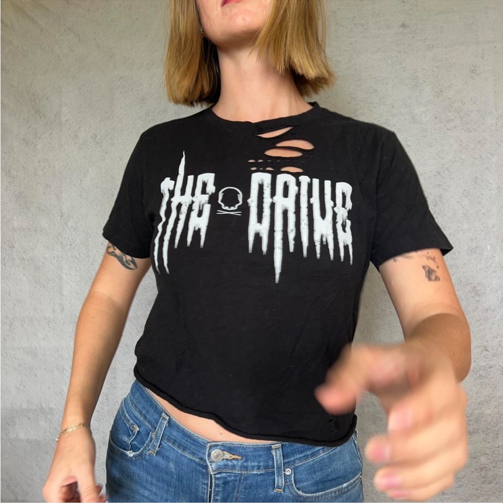 Black Distressed Graphic Tee